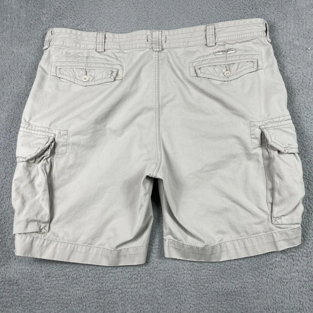 Polo Ralph Lauren Classic Chino Cargo Shorts‎ Mens 48 Tan Khaki Cotton Twill 9